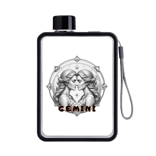 Gemini Horoscope Flat Water Bottles