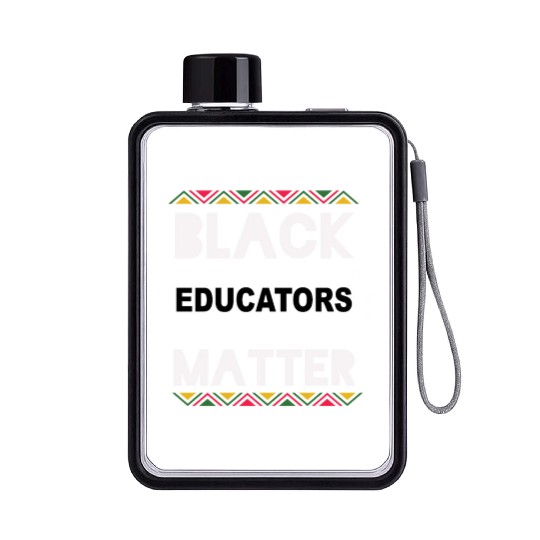 Black Educators Matter African History Teacher Men Flat Water Bottles