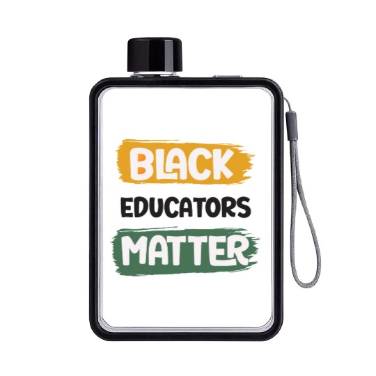 Black Educators Matter African History Teacher Men Flat Water Bottles