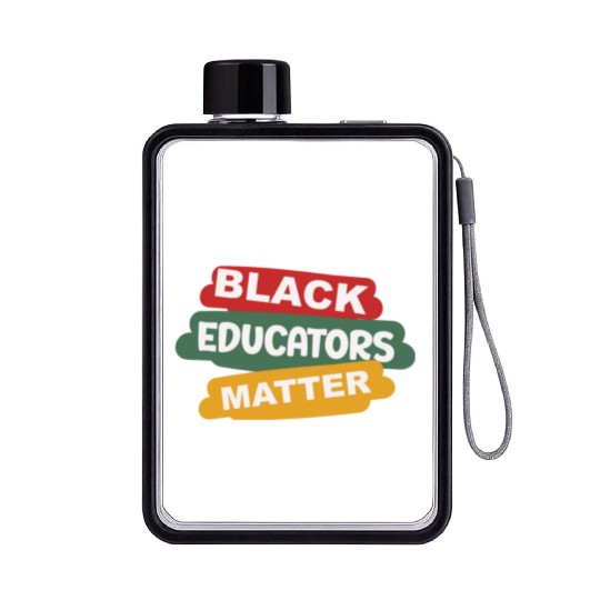 Black Educators Matter African History Teacher Men Flat Water Bottles