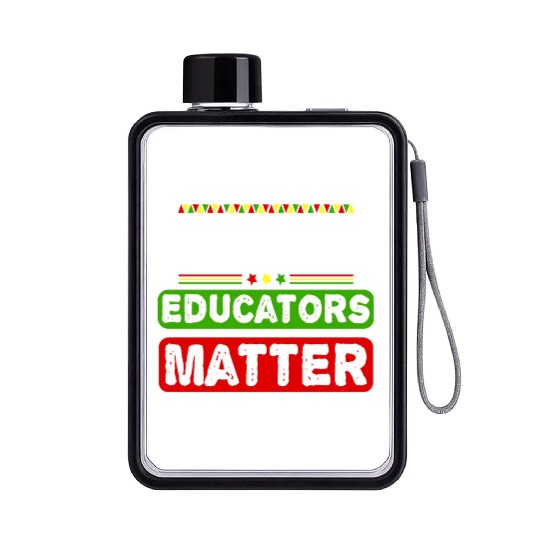 Black Educators Matter African History Teacher Men Flat Water Bottles