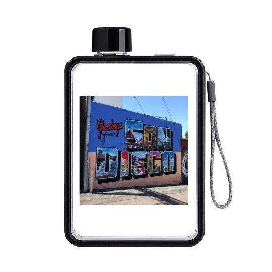 Greetings From San Diego Street Art Flat Water Bottles
