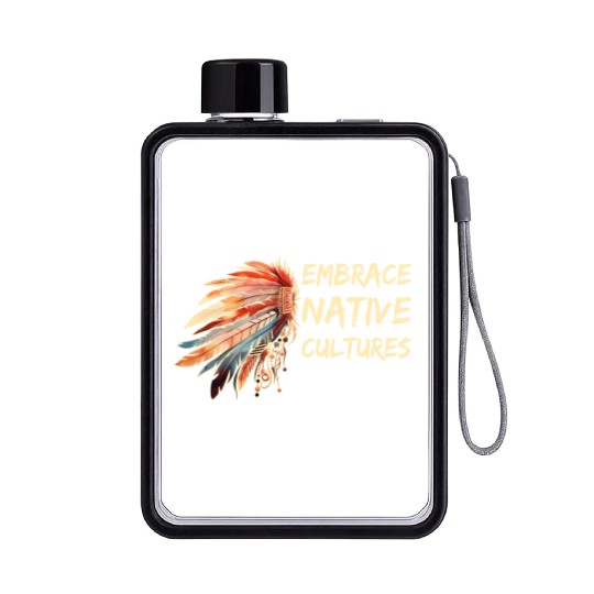 Embrace Native Cultures National Indigenous People Flat Water Bottles