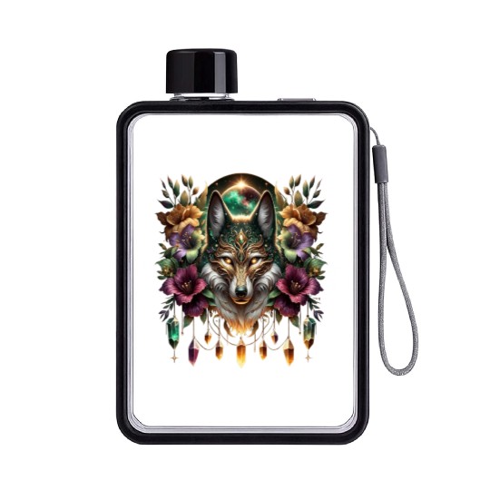 Celestial Canine Enchantment Flat Water Bottles