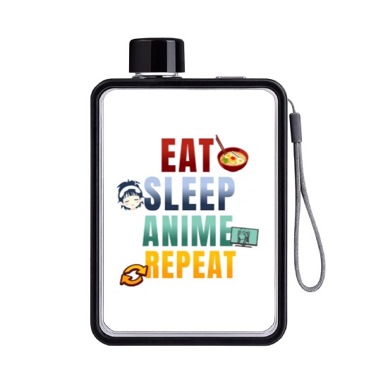 Eat Sleep Anime Repeat Cute Manga Animes Flat Water Bottles