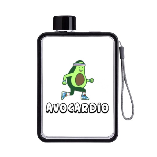 Avocardio Avocado Gym Flat Water Bottles
