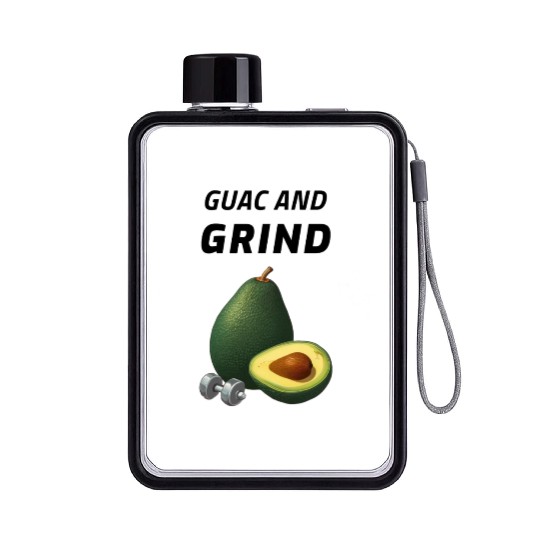 Guac and Grind Avocado Gym Flat Water Bottles