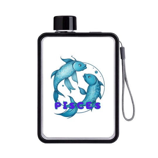 Pisces Horoscope Flat Water Bottles