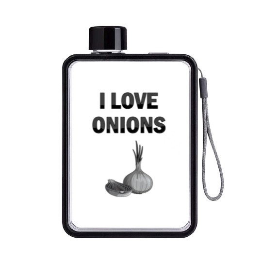 I Love Onions, For Onion and Vegetable Lovers Flat Water Bottles