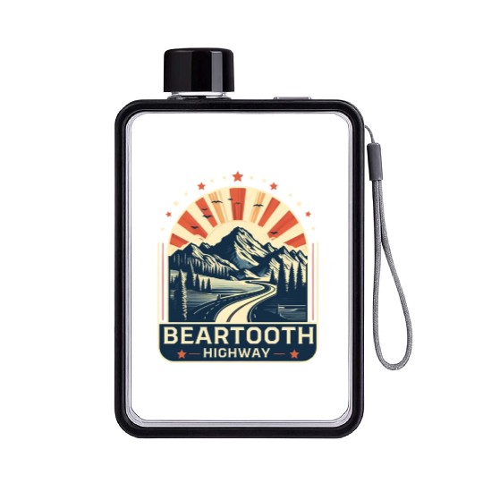 Beartooth Highway US 212 Flat Water Bottles
