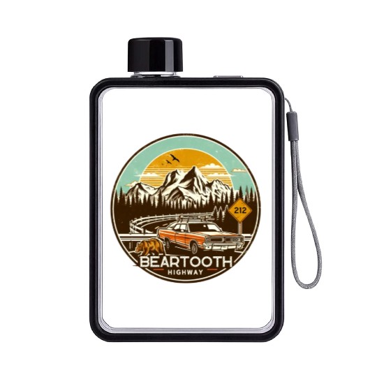 Beartooth Highway US 212 Flat Water Bottles