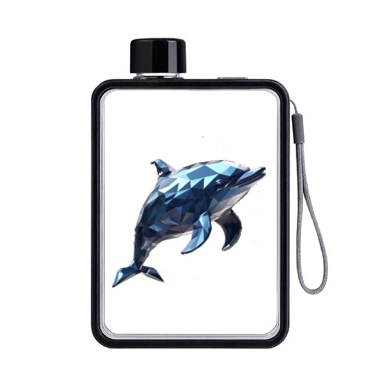 Geometric Style Dolphin Flat Water Bottles