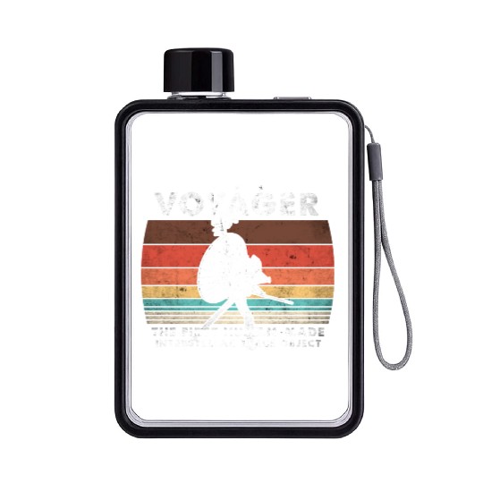 Voyager 1977 Retro Space Probe Mission Flat Water Bottles