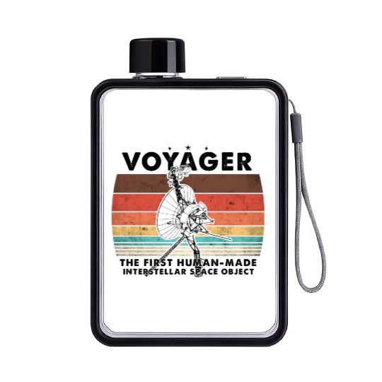 Voyager 1977 Retro Space Probe Mission Flat Water Bottles