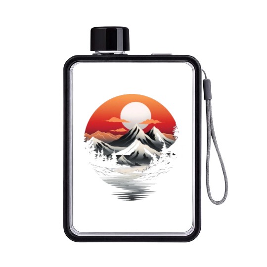 Mountain Glow Apparel: Sunrise Serenity Edition Flat Water Bottles