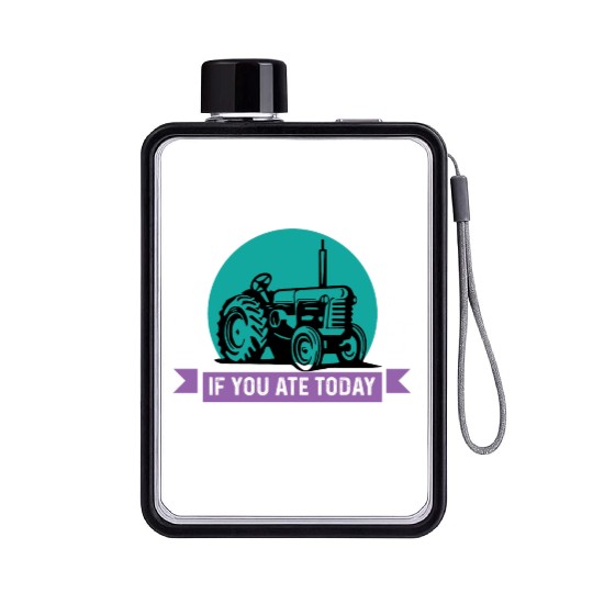 Thank a Farmer Thankful Person Gift Flat Water Bottles