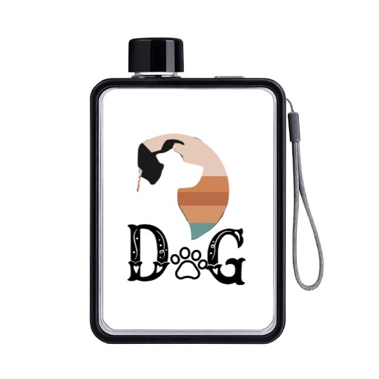 Joyful Tails Unleashing Happi Dogs Flat Water Bottles