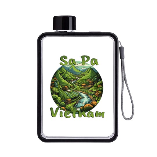 Pa Vietnam: Green Rice Terraces Flat Water Bottles