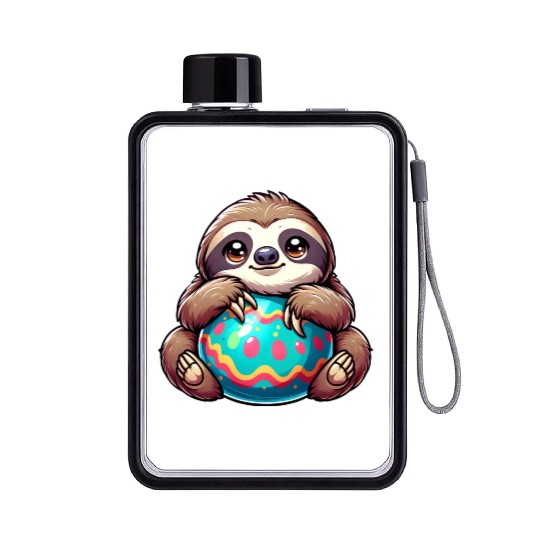 Easter Sloth: Embrace and Easter Egg Flat Water Bottles