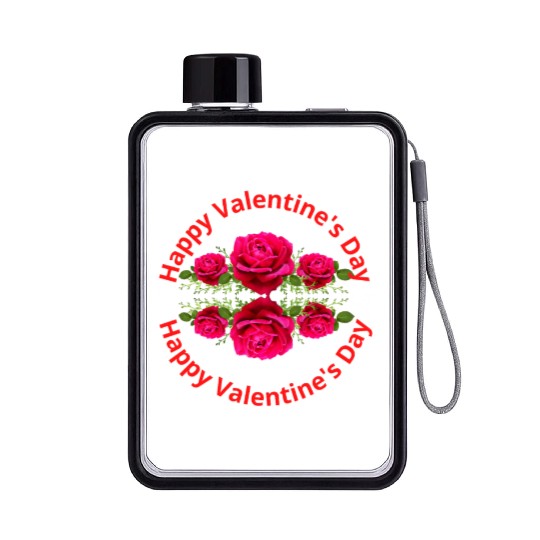 Happy Valentine's Day Flat Water Bottles
