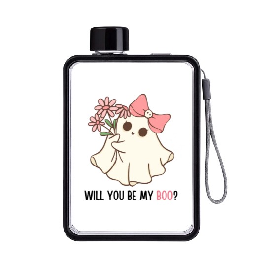 Will you be my boo? | cute love quotes Flat Water Bottles