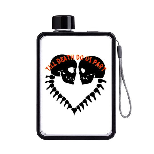 Skulls Till Death Do Us Part Heart © Flat Water Bottles