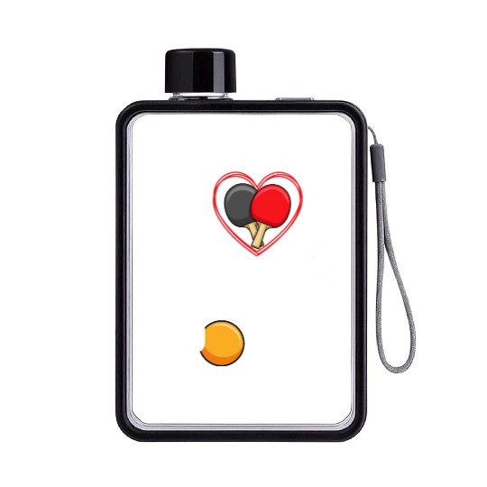 I Love Ping Pong Paddle Racket Sports Table Tennis Flat Water Bottles