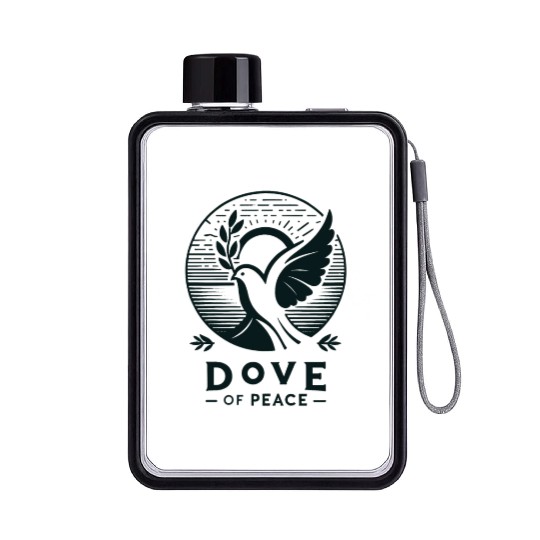 Serene Sunrise: Dove of Peace Flat Water Bottles