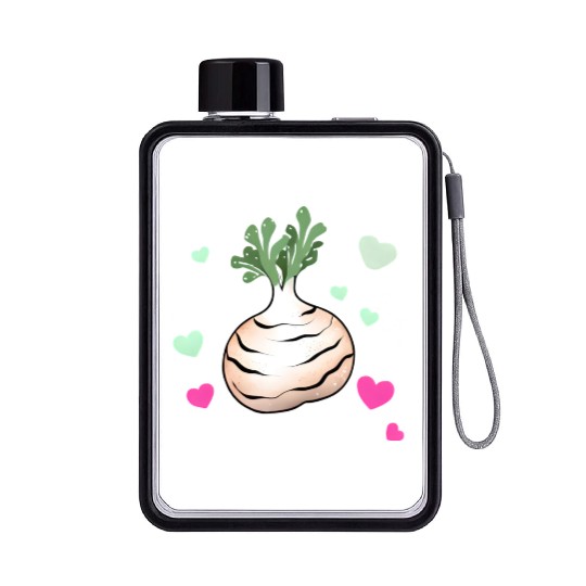 Turnip Love Valentine's Day Hearts Flat Water Bottles