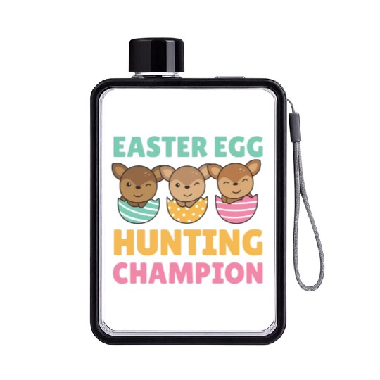 Sweet Deer At Easter With Easter Eggs Deer Flat Water Bottles