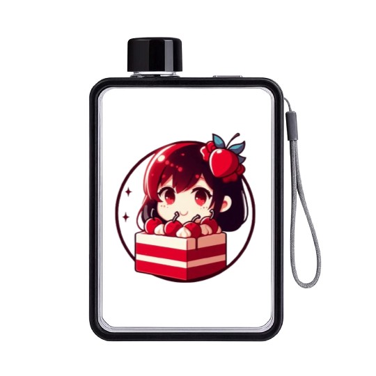 Red Velvet Cake Flat Water Bottles