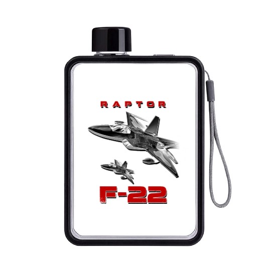 F-22 Raptor Fighterjet Us Air Force Warbird Flat Water Bottles
