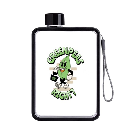 Groovy vegetable greenpeas Flat Water Bottles
