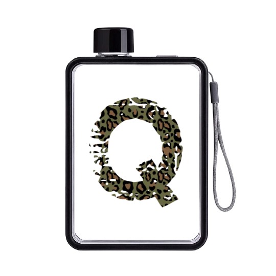 Q army camo design Flat Water Bottles