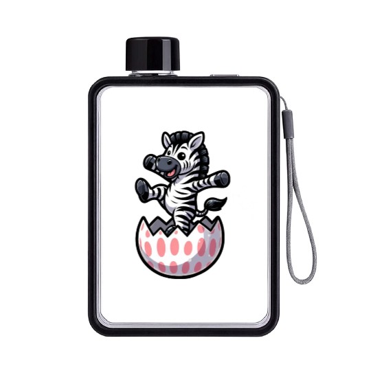 Easter Zebra Comic Easter Egg Flat Water Bottles
