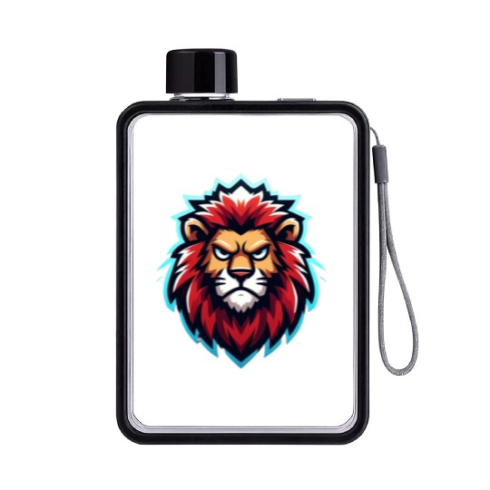 Lion angry Flat Water Bottles