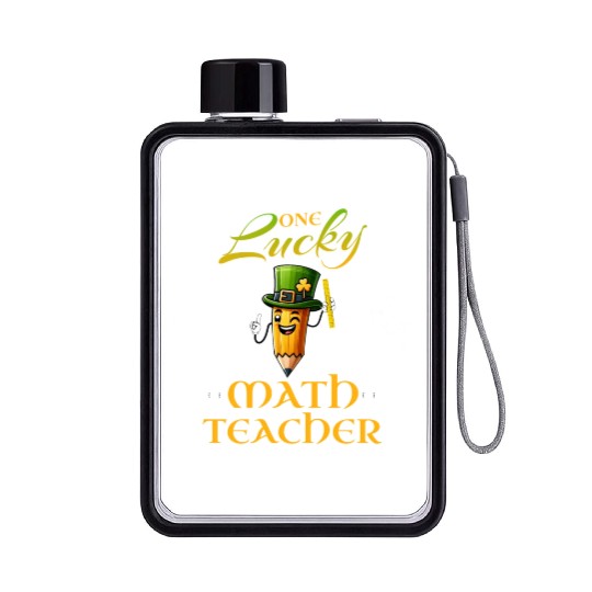 One Lucky Math Teacher Flat Water Bottles