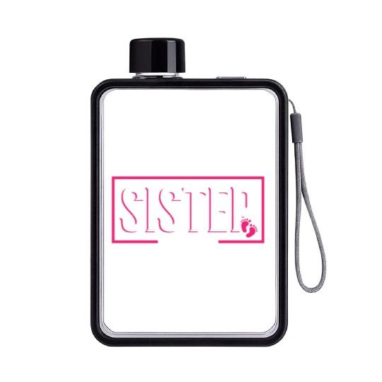 Sister Est 2023 Baby Birth Babysitting Babysitter Flat Water Bottles