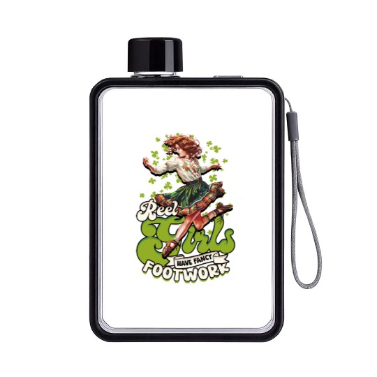 Irish Dance Reel Girls Have Fancy Footwork Flat Water Bottles