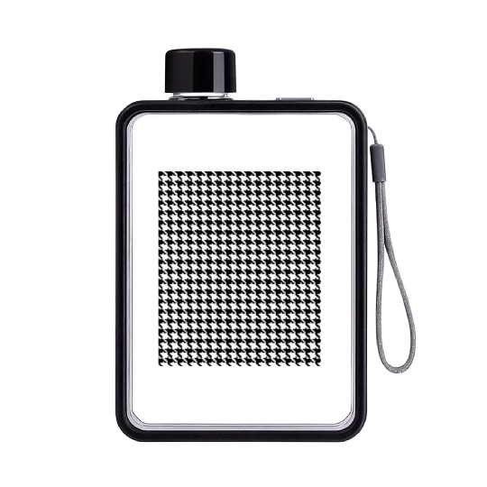 Houndstooth pattern, Retro, Stylist items, Vintage Flat Water Bottles