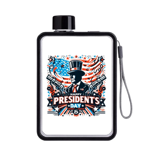 history of us presidents day Flat Water Bottles