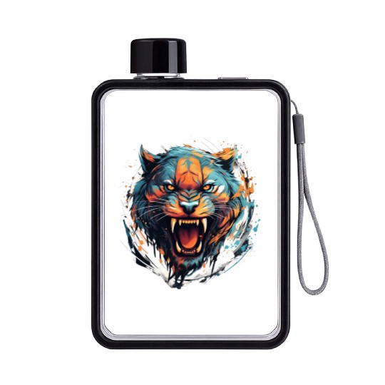 Angry Tiger Flat Water Bottles