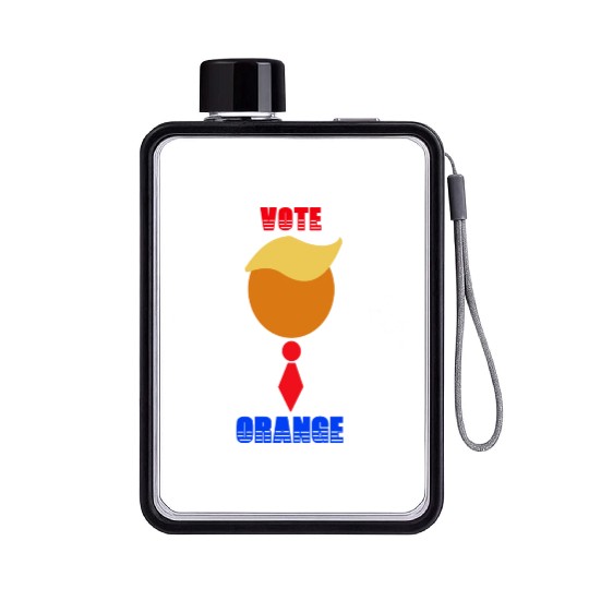 Support Donald J. Trump. Vote Orange-Tie Trump Flat Water Bottles