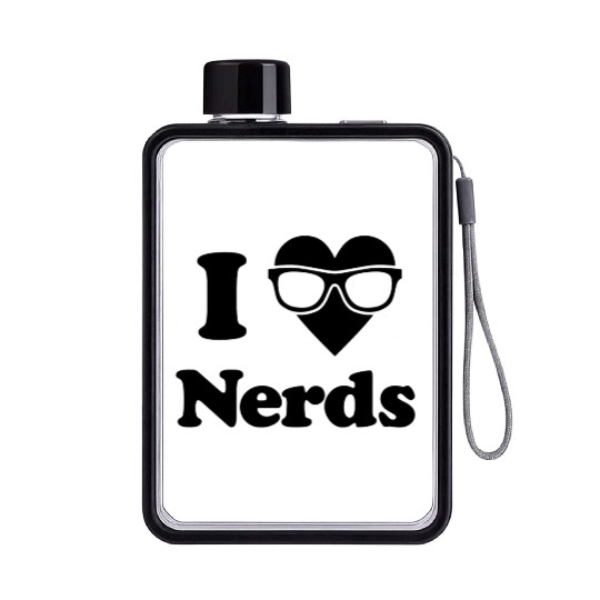 I Love Nerds Flat Water Bottles