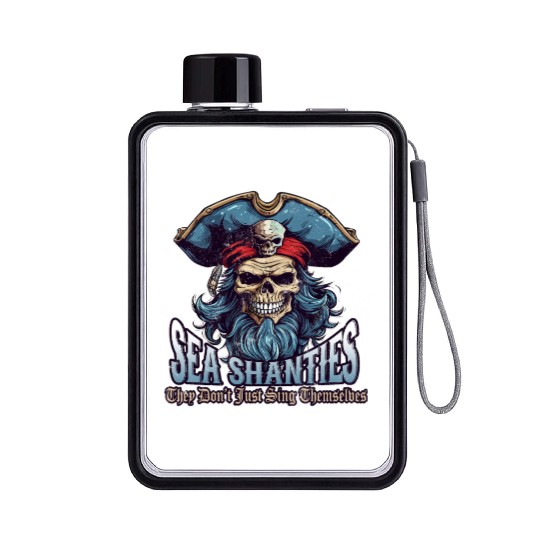 Sea Shanty Sing Themselves Sea Shanty Ship Pirate Flat Water Bottles