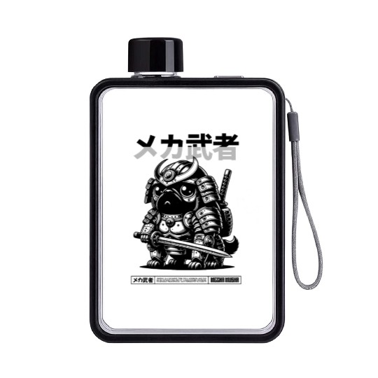 Pug Dog Musha Pets Flat Water Bottles