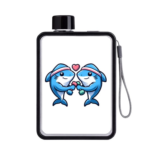 Shark Squad s Swim Gym Flat Water Bottles