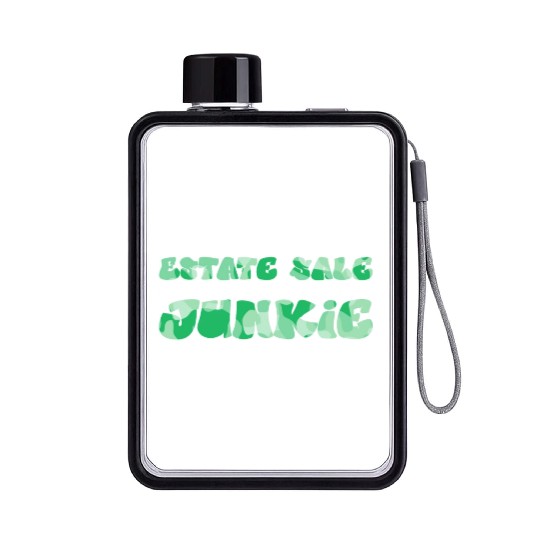 Estate Sale Junkie green camo Flat Water Bottles