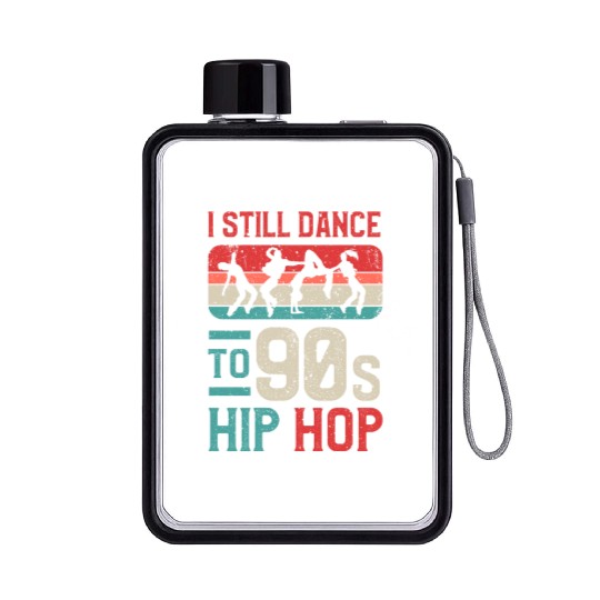 90s Breakdance Music Funny Breakdancer Flat Water Bottles