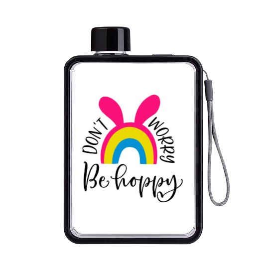 dont worry be hoppy.happy spring. EASTER Stickers Flat Water Bottles